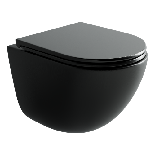 Унитаз подвесной Ceramica Nova VOGUE CN4008TMB черный с сиденьем микролифт безободковый смыв торнадо