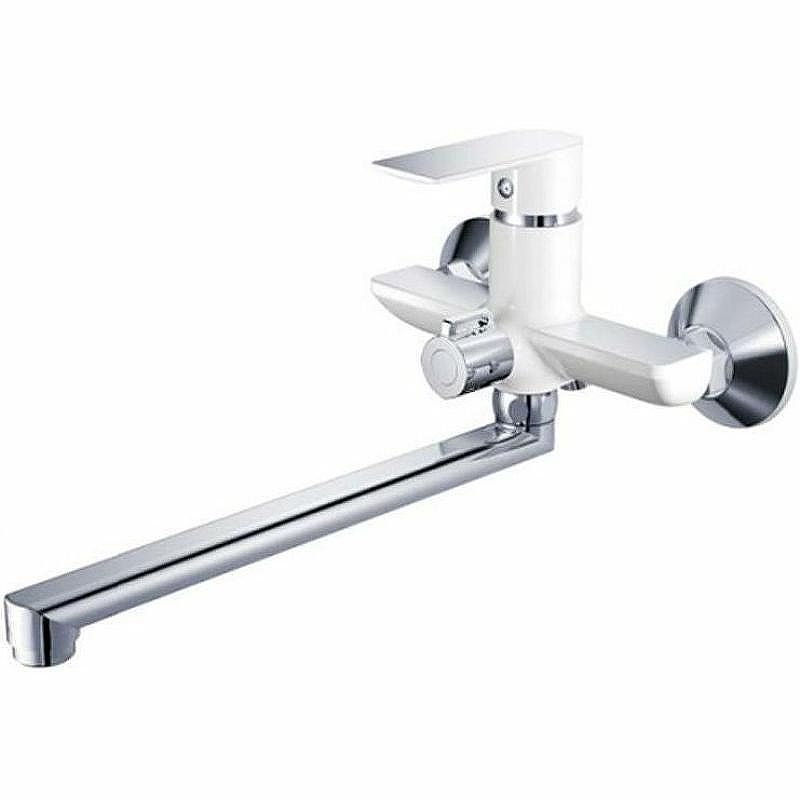 Смеситель для ванны и душа Haiba HB505-8 HB22505-8 настенный белый/хром