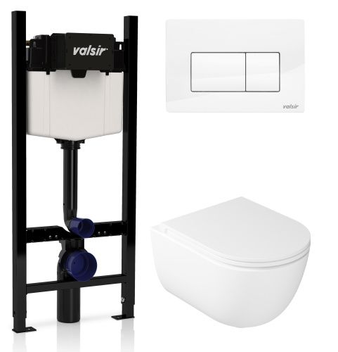 Комплект унитаз с инсталляцией и клавишей смыва Valsir KIT VSWG 7334 Slim P1
