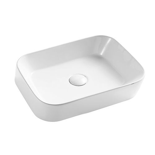 Раковина из сантехнического фаянса Azario AZ-2242 50х40 накладная цвет белый