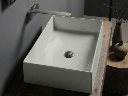 Раковина керамическая Scarabeo Teorema 2.0 5101 41 60х40 накладная цвет белый без отверстий под смеситель