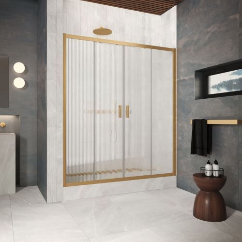 Душевая дверь Vegas-Glass Z2P Protec Z2P Protec 220 03 Moru 220х200 стекло рифленое профиль золото