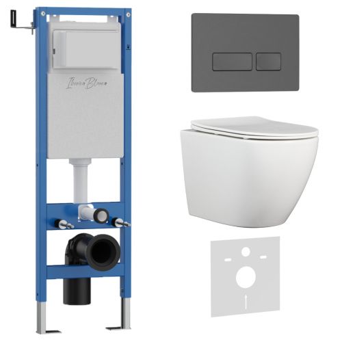 Комплект унитаз с инталляцией и клавишей смыва Iberica Blanca BILBAO ALTO IB.001M.BLA.231.218