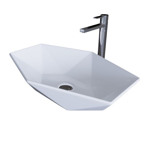 Раковина из сантехнического фаянса Grossman GR-3030 60х40 накладная цвет белый без отверстий под смеситель