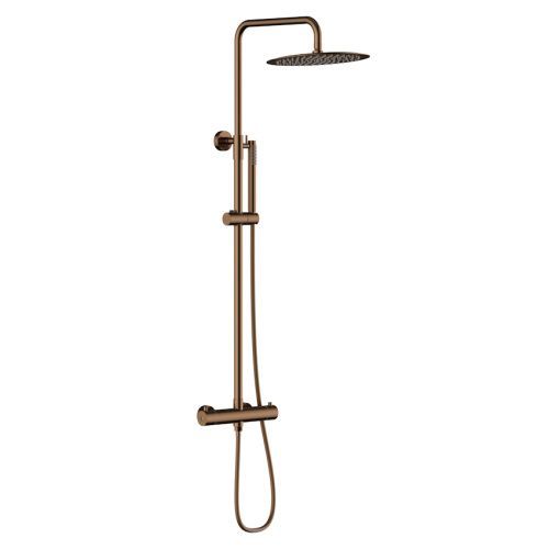 Душевая стойка Knotlor SS-24/RB настенная цвет бронза с термостатом
