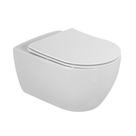 Чаша унитаза подвесная Cezares COMFORT CZR-191-TH цвет белый без сиденья безободковая каскадный смыв