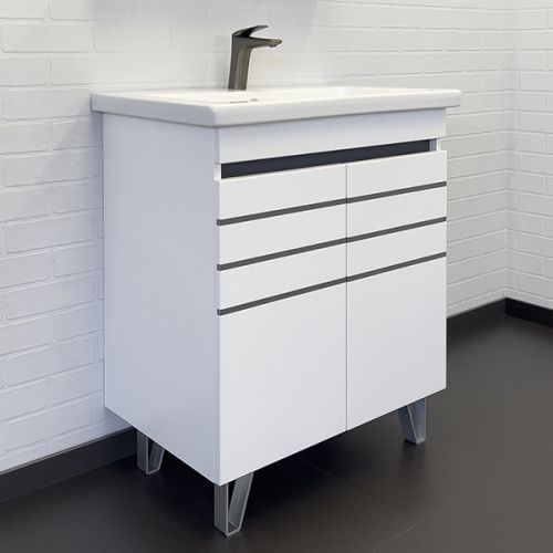 Тумба с раковиной Comforty Нарва 00-00015236CF 70х50 напольная цвет белый