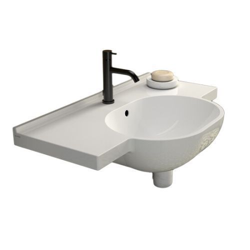 Раковина керамическая Globo MODE ME080BI 80х50 подвесная цвет белый