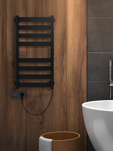 Полотенцесушитель электрический Indigo Oktava Slim 5 LСLOKS5E80-40BRRt 45х80 черный