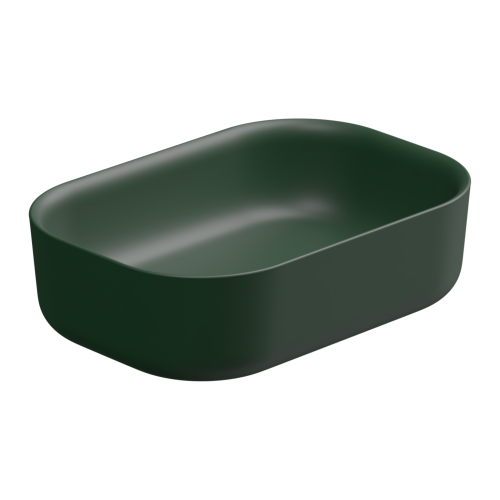 Раковина керамическая GSG Ceramic Design Hit! HILAVRE60036 60х40 накладная цвет зеленый без отверстий под смеситель