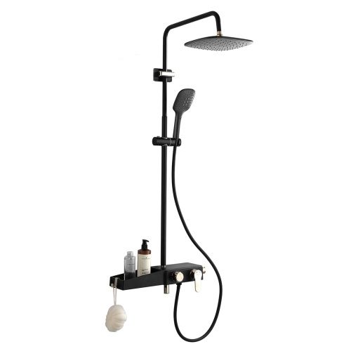 Душевая стойка Azario AZ-801-2 настенная цвет черный