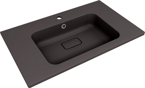 Раковина из искусственного камня Florentina Палермо 800 10.230.00800.302 80х50 накладная цвет черный 1 отверстие под смеситель