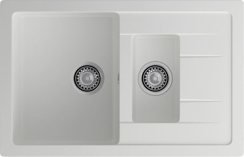 Кухонная мойка Granfest Quadro Q-775KL иней 75х50 цвет белый поверхность матовая