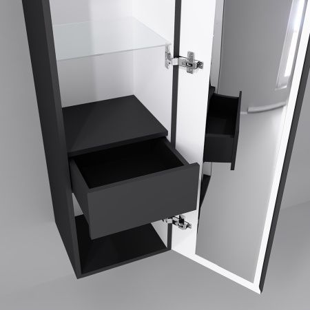 Шкаф-пенал Jorno STRONG Str.04.130/P/A 30х130 подвесной цвет черный - фото 3