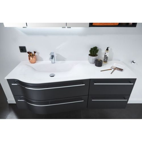 Раковина из искусственного камня Puris Swing WMM524R21 140х50 накладная цвет белый 1 отверстие под смеситель