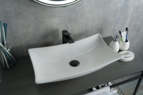 Раковина керамическая Gid Creativo 51129 60х40 накладная цвет белый 1 отверстие под смеситель