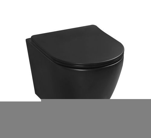 Унитаз подвесной MILLEAU 203B ALBY 203B черный  с сиденьем микролифт безободковый смыв воронка-водоворот