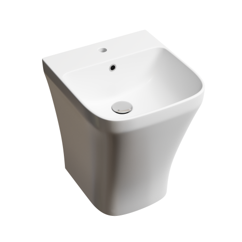 Раковина из сантехнического фарфора Ceramica Nova DION CN6067 40х40 подвесная цвет белый 1 отверстие под смеситель