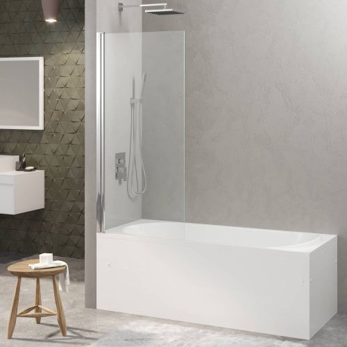 Душевая шторка на ванну Berges RIVER 065012 90х145 стекло прозрачное профиль хром ориентация универсальная