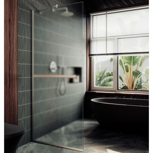 Душевая перегородка Maybah Glass MGD-737-5у 90х195 стекло тонированное профиль хром