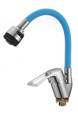 Смеситель для кухни D-Lin D150422-6T на мойку хром/синий