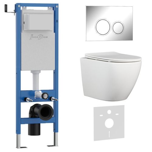 Комплект унитаз с инталляцией и клавишей смыва Iberica Blanca BILBAO ALTO IB.001M.BLA.231.824