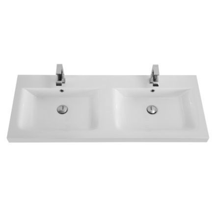 Раковина из искусственного камня Cezares ECO CZR-1200/480-2-LV-MR-ECO 120х50 подвесная цвет белый 2 отверстия под смеситель