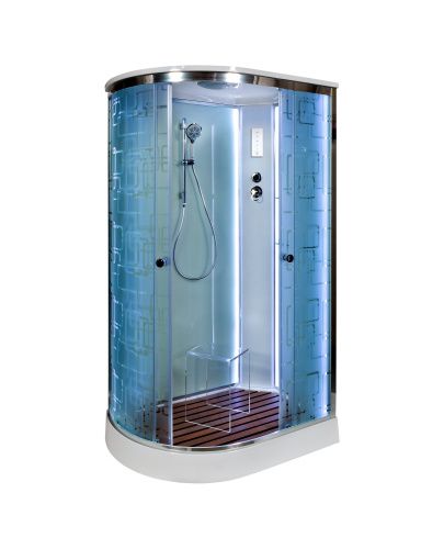 Душевая кабина AvaCan EM1512RLED 120х80 асимметричная с крышей ориентация правая