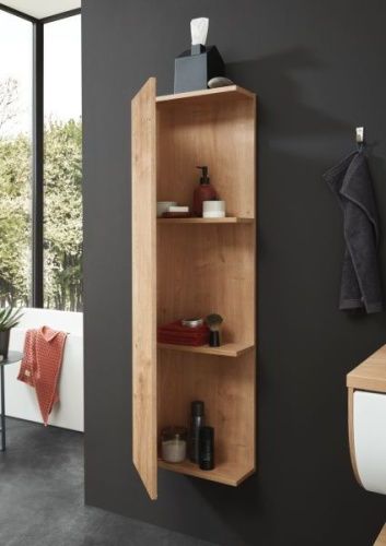 Шкаф-пенал Puris Rounds MOG814001L(785/185) подвесной цвет коричневый