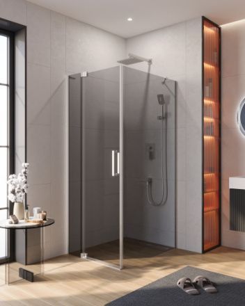Душевой уголок Cezares SLIDER SLIDER-AH-1-100-70/80-GRIGIO-Cr 100х70 стекло тонированное профиль хром без поддона