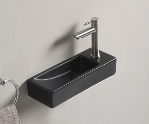 Раковина керамическая Gid Suspendido 62202L 40х10 подвесная цвет черный 1 отверстие под смеситель