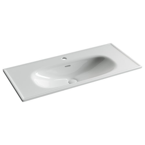 Раковина из сантехнического фарфора Ceramica Nova SABO CN13003 100х50 накладная цвет белый 1 отверстие под смеситель