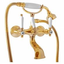 Смеситель для ванны и душа RavSlezak MORAVA RETRO MK559.5/2Z настенный золото
