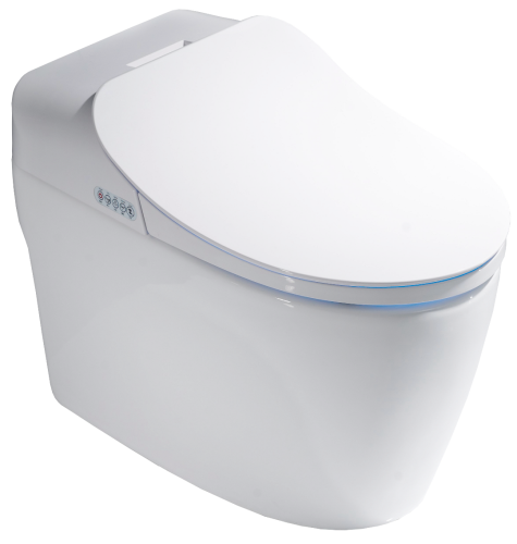 Электронный унитаз-биде напольный Timo TE-721 белый с сиденьем микролифт безободковый каскадный смыв