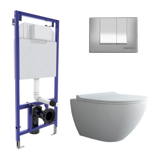 Комплект унитаз с инталляцией и клавишей смыва Berges NOVUM 043247
