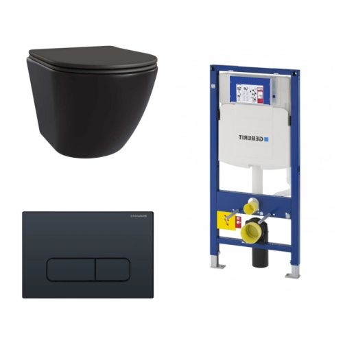 Сет унитаз + инсталляция + кнопка 111.300.00.5+FP.320.DW.01+AM25010 Nero