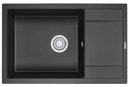 Кухонная мойка Granula 7805, ТУРМАЛИН 80х50 цвет черный поверхность матовая