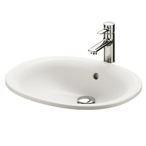 Раковина керамическая Toto Public LW762Y 50 см встраиваемая цвет белый без отверстий под смеситель