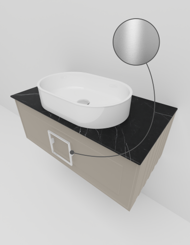 Тумба со столешницей La Fenice CUBO NFNC-01-CUB-C-80-1-GB 80х50 подвесная цвет бежевый