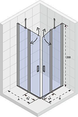 Душевой уголок Riho NOVIK G003020120 90х90 стекло прозрачное профиль хром без поддона - фото 2