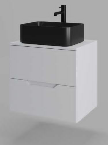 Тумба с раковиной Orange Line Li-60TuwMDF+B02-460MB 60х50 подвесная цвет белый