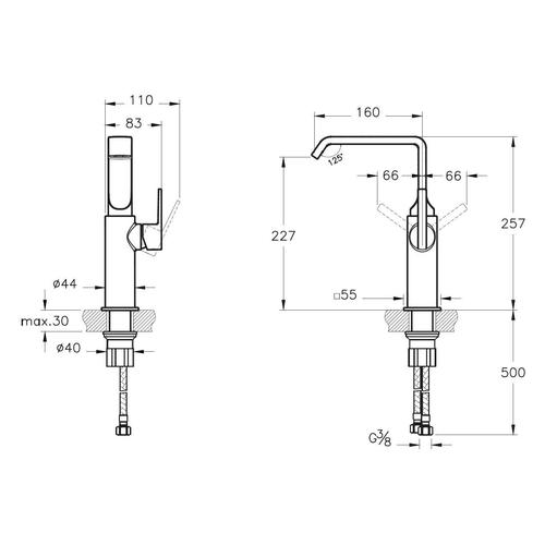 Смеситель Vitra Suit A4276539 на раковину черный - фото 2