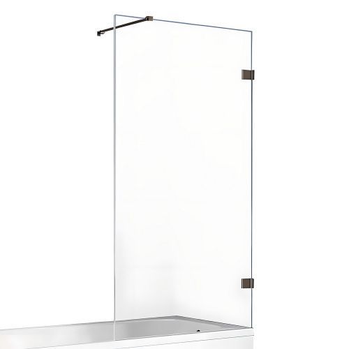 Душевая шторка на ванну New Trendy AVEXA Gunmetal brushed EXK-3520-WP 100х150 стекло прозрачное профиль оружейная сталь ориентация универсальная