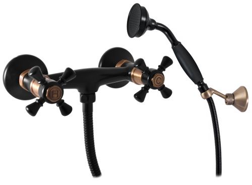 Смеситель для душа RavSlezak MORAVA RETRO MK380.5/2CMATSM настенный черный