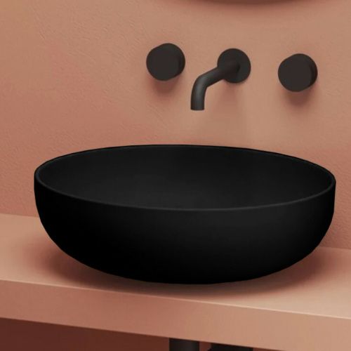 Раковина керамическая Artceram Jolie JOL001 17 00 50х50 накладная цвет черный без отверстий под смеситель