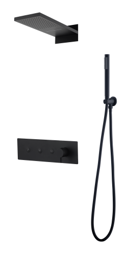 Душевая система Boheme Fusion 130-B встраиваемая в стену цвет черный