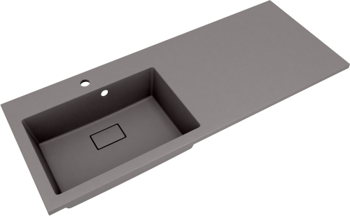 Раковина из искусственного камня Florentina Аванти 1200L 10.310.0L120.307 120х50 накладная цвет серый 1 отверстие под смеситель