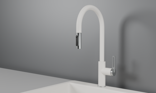 Смеситель для кухни Granula 8168, АРКТИК (БЕЛЫЙ) на мойку белый