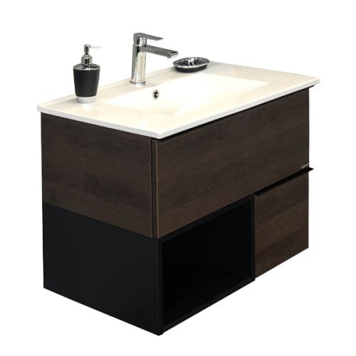 Тумба с раковиной Comforty Франкфурт 00004150531CF 80х50 подвесная цвет коричневый