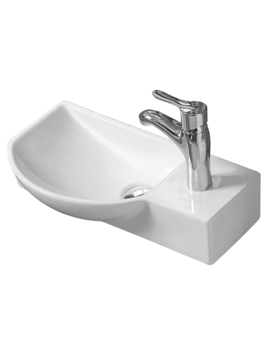 Раковина из сантехнического фаянса WeltWasser WW SK 10000008693 50х20 подвесная цвет белый 1 отверстие под смеситель